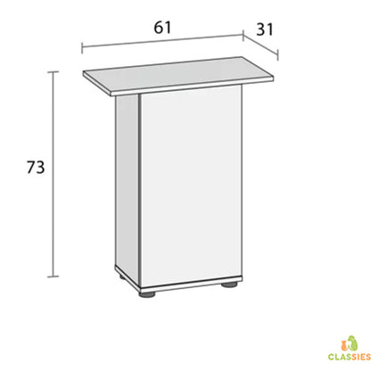 Juwel aqariumkast - meubel - 60/70 x 31 x 73 cm wit of zwart