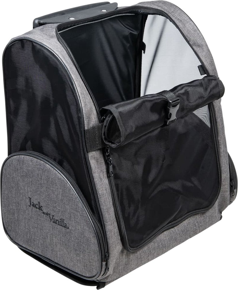 Jack and Vanilla trolley draagtas 40 x 26 x 40 cm grijs-zwart