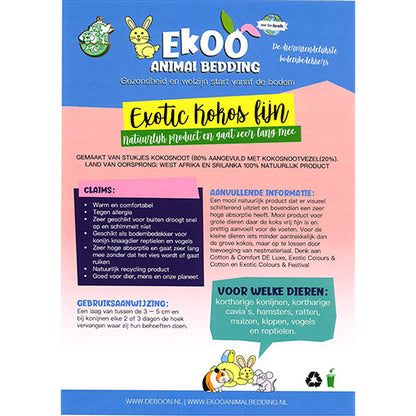 Ekoo Animal Bedding Exotic Kokos Fijn - 25 liter