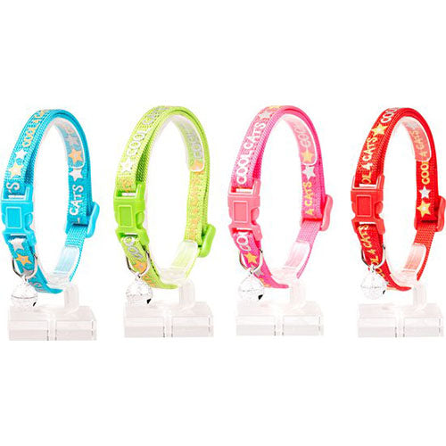 Kattenhalsband Cool Cats Nylon 20-30cm / 10mm Gemengde Kleuren - 1st