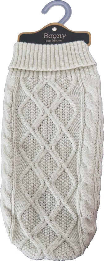 Pull torsadé pour chien Boony beige