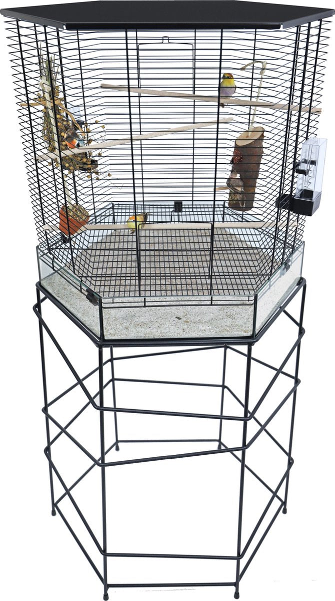 Interzoo Vision Hexo standaard voor Vogelkooi - Zwart - 58x75 cm