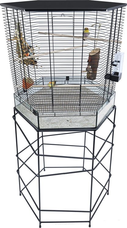 Interzoo Vision Hexo standaard voor Vogelkooi - Zwart - 58x75 cm