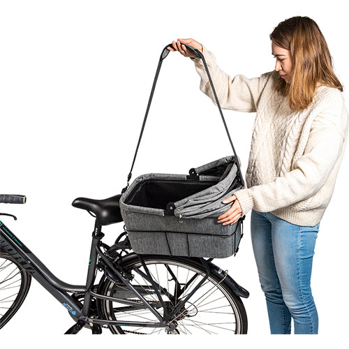 Animal Boulevard Travel Fietsmand &amp; Draagtas Voor Achteraan - Grijs - 32x48x45 cm