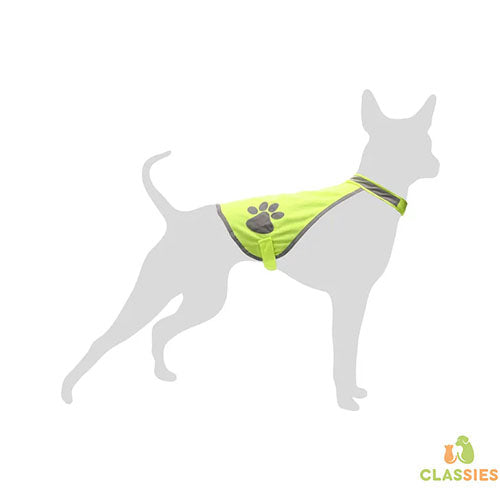 Karlie/ Flamingo Honden Veiligheidsvest - Fluo Geel - Lengte Jasje: 43 cm -  Nekomtrek: 50-55cm - Buikomtrek: 70-75 cm