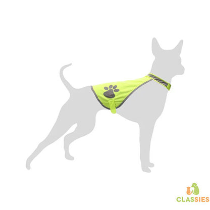 Karlie/ Flamingo Honden Veiligheidsvest - Fluo Geel - Lengte Jasje: 43 cm -  Nekomtrek: 50-55cm - Buikomtrek: 70-75 cm