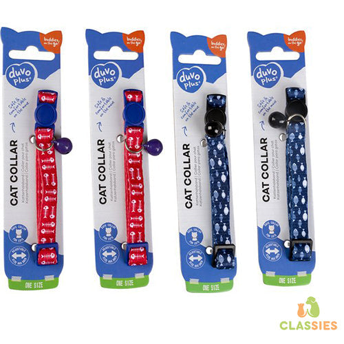 Duvoplus - Halsband Voor Dieren - Kat - Kattenhalsband Visgraat 3 Nylon 20-30cm / 10mm Gemengde Kleuren - 1st Classies