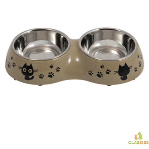 Jack and Vanilla Bol alimentaire double taupe -Inox- 2 x 220ml