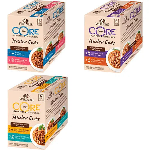 Wellness Core - kattenvoeding - natvoer zakje - Multipack - 6 x 85 gram Classies