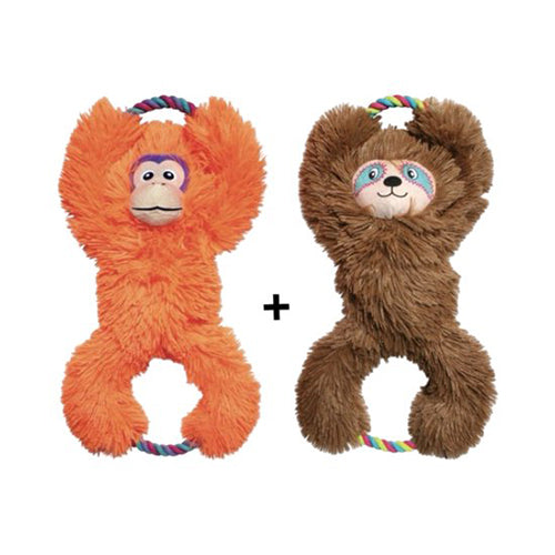 Kong hond Tuggz sloth XL, trekknuffel - bruin - oranje