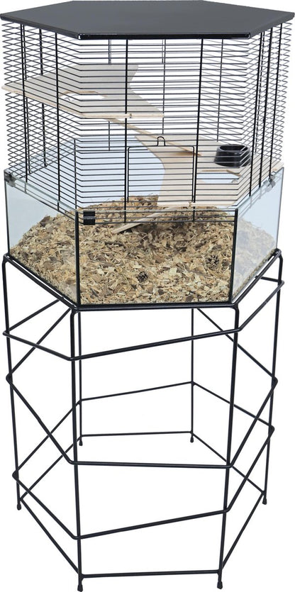Interzoo Vision Hexo standaard voor Vogelkooi - Zwart - 58x75 cm