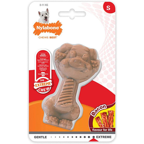 Nylabone Extreme Chew Pig Bacon Kauspielzeug – Klein für Hunde bis 11 kg