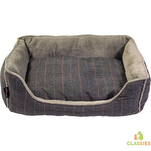 Jack &amp; Vanilla TARTAN Omkeerbare Hondenmand Grijs - Maat L: 89x66x25 cm
