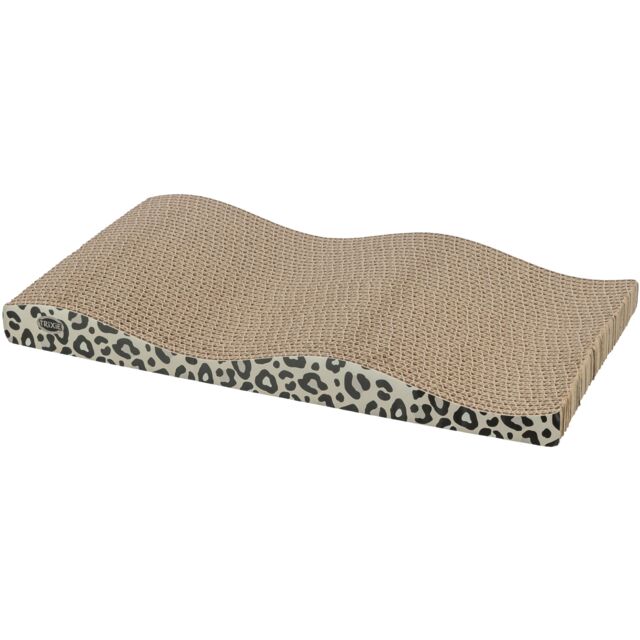 Trixie krabplank leopatroon karton met kattenkruid 44 x 6 x 25 cm - 2 stuks