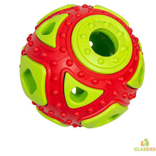 Jack and Vanilla RUBBER TOYS Traktatiebal Oranje/Groen-Ø6,4cm