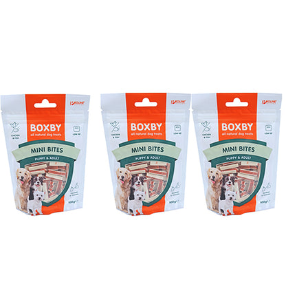 Proline Boxby puppy snacks mini bites, 100 gram - per 3 verpakkingen