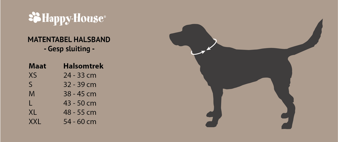 Happy house fashion halsband zwart in verschillende maten