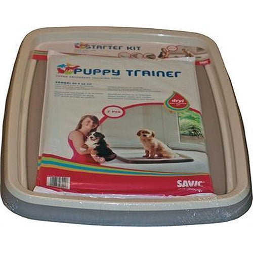 Kit de démarrage Savic Puppy Trainer - Avec toilettes et 7 coussinets - Taille L : 60x48x4 cm