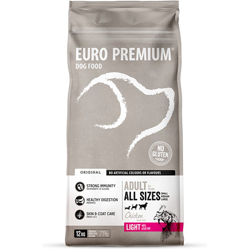 Euro Premium Adult Light w/Chicken &amp; Rice hondenvoer 12kg