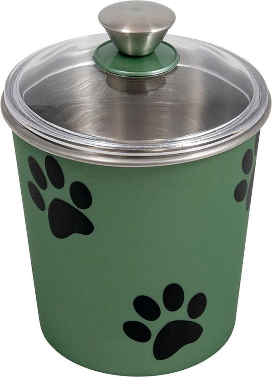 Jack and Vanilla Inox Koekjestrommel Groen-1,9L Ø16 x 20,5 cm