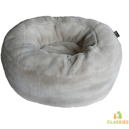 Superzachte donut kussen beige 50 x 50 x 18 cm
