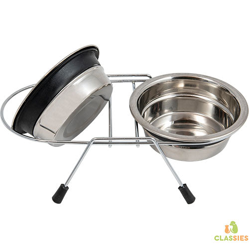 Jack and Vanilla standaard voer en drinkbak inox in 3 maten