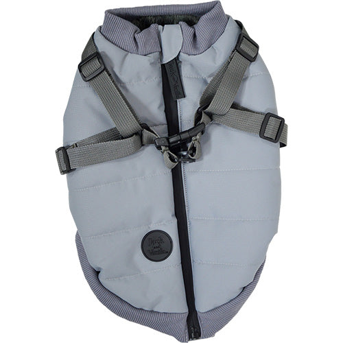 Jack and Vanilla Dogwalk Jacket Harness London - Hondenjas met Harnas - Grijs - Verkrijgbaar in 7 maten