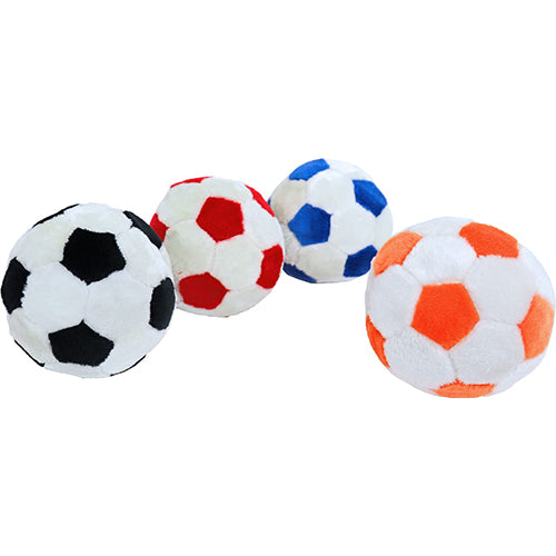 Pluche voetbal met piep - Kleur assorti - 22 cm