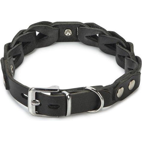 Beeztees Connex Leren Hondenhalsband - Zwart -Nekomtrek tussen 37-40 cm - 45 cm x 20 mm