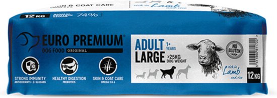 Euro Premium Adult Large w/Lamb &amp; Rice hondenvoer 12 kg