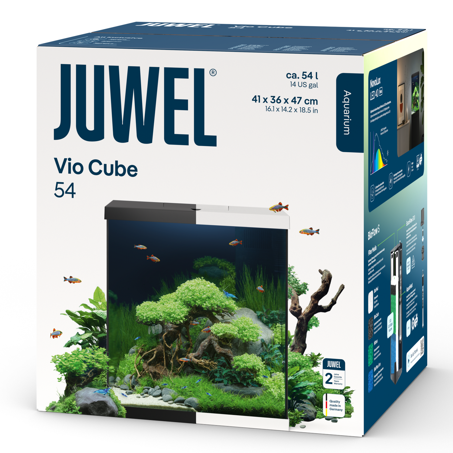 Juwel aquarium vio cube 54 met filter en verlichting - zwart - 54 liter