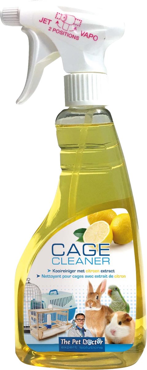 The Pet Doctor -Kooireiniger Citroen - Krachtige reiniger voor kennels, hokken, vogelkooien en reismanden - 500 ml