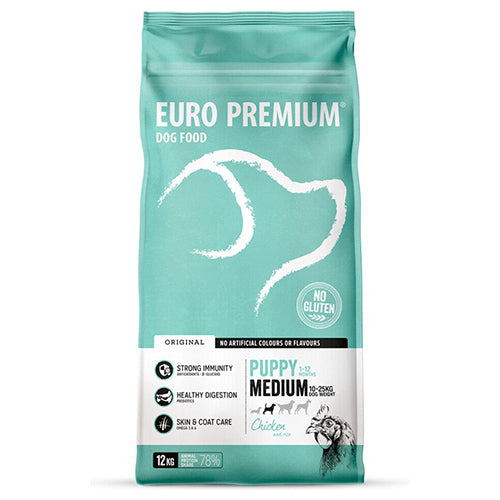 Euro-Premium puppy medium chicken &amp; rice 12 kg