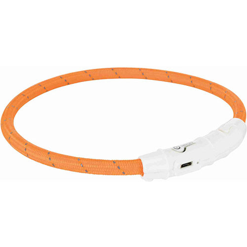 Trixie Halsband Hond Flash Lichthalsband Usb Tpu / Nylon Oranje omtrek 45 cm