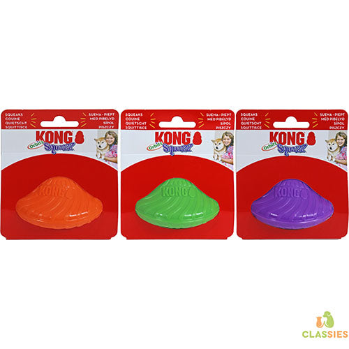 Kong hond Squeezz orbitz saucer assorti, small/medium 11 cm