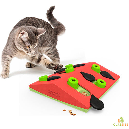 Petstages Melon Madness – Interaktives Puzzle zum Befüllen mit Leckereien für Katzen