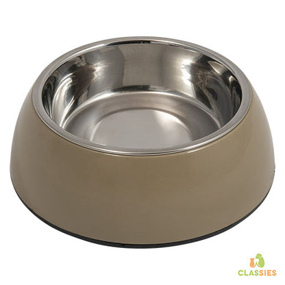 Jack and Vanilla voerbak taupe - inox in 3 maten