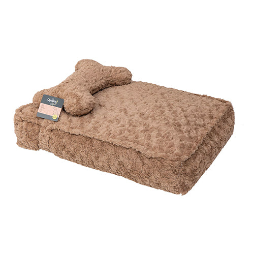 Quapas! Hundekissen mit Knochen (Stützkissen) beige - 3 Größen