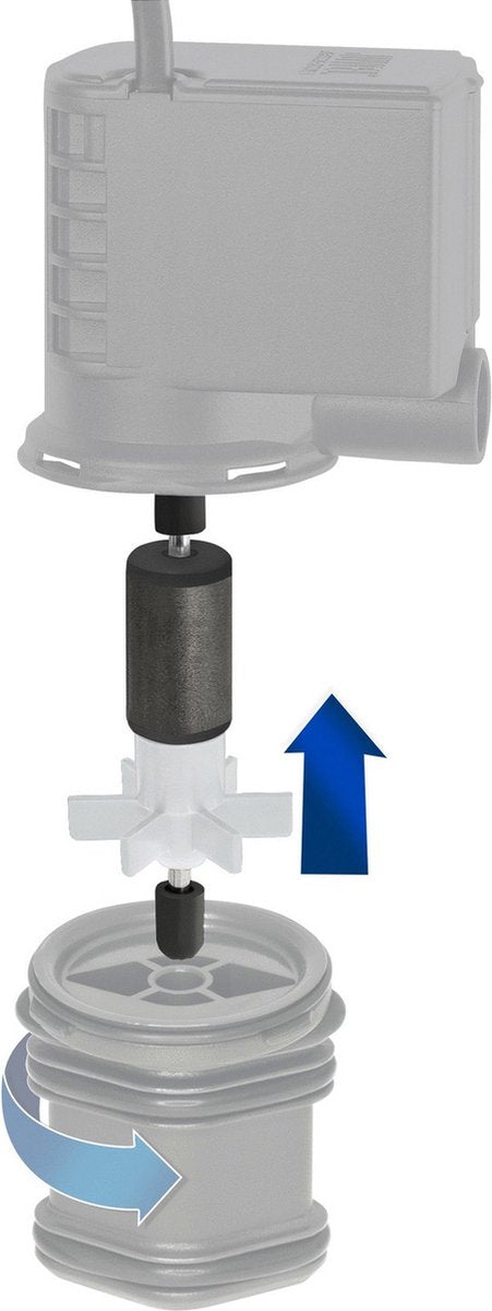 Juwel pomprad rotor met as en ashouders, Eccoflow 1000 liter