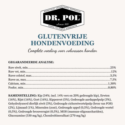 Dr Pol hondenvoer graanvrij - verse kip - 2 - 10 kg