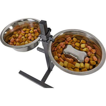Voederstandaard H-model met  slowfeeder bot hamerslag 24 cm