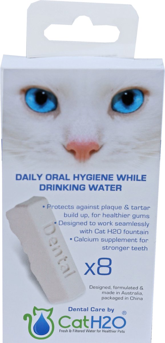 Cat H2O en Dog H2O dental care tabletten voor waterbak, pak a 8 stuks.