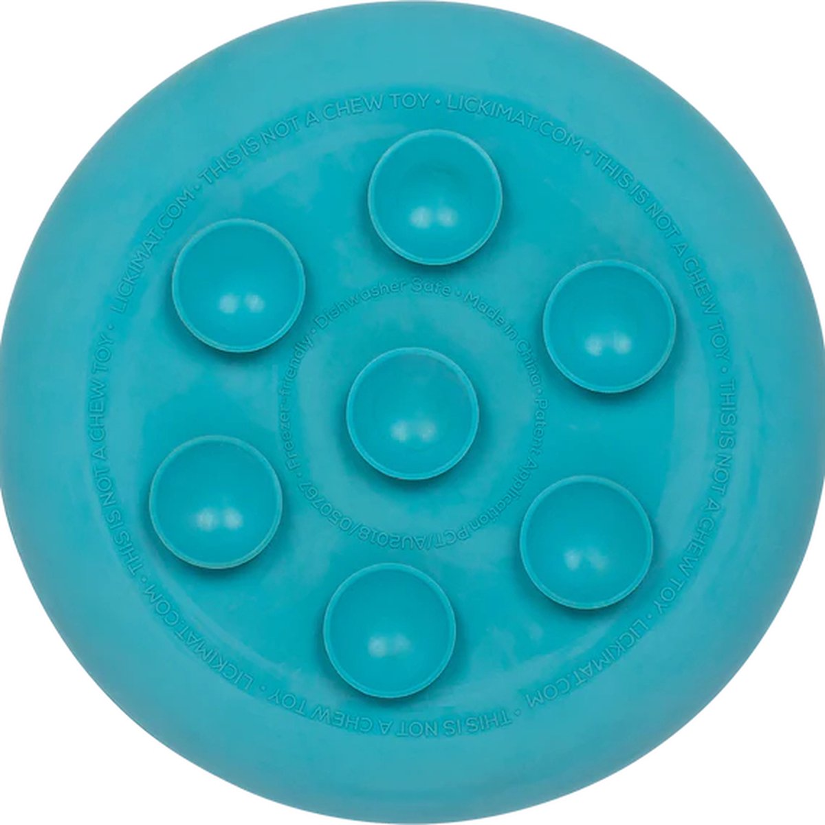 LickiMat UFO  Likmat /Anti-schrok / Slowfeeder voor Hond - Turquoise - 18 cm