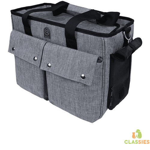 Wouapy - Draagtas - Transportzak "Baroudeur" - Kleur: Grijs - Afmetingen: 40x21x30 cm Classies