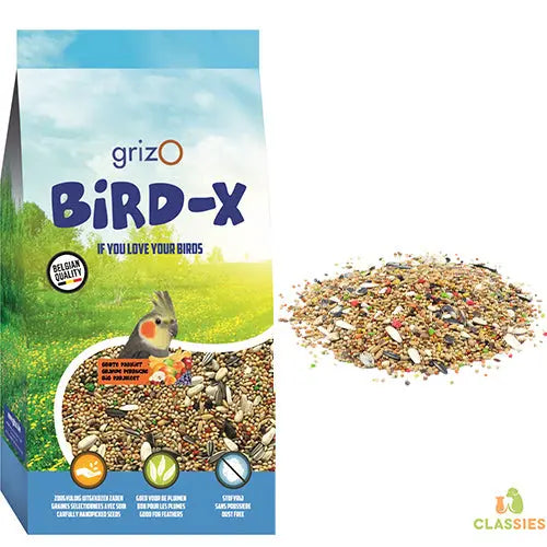 Vogelvoer Bird-X Grote parkiet mengeling met fruit 1 - 5 - 20 kg Classies