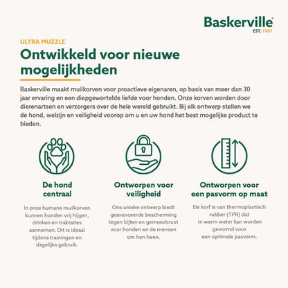Company of Animals Baskerville Ultra Muzzle Muilkorf/Muilband - Verkrijgbaar in 6 maten