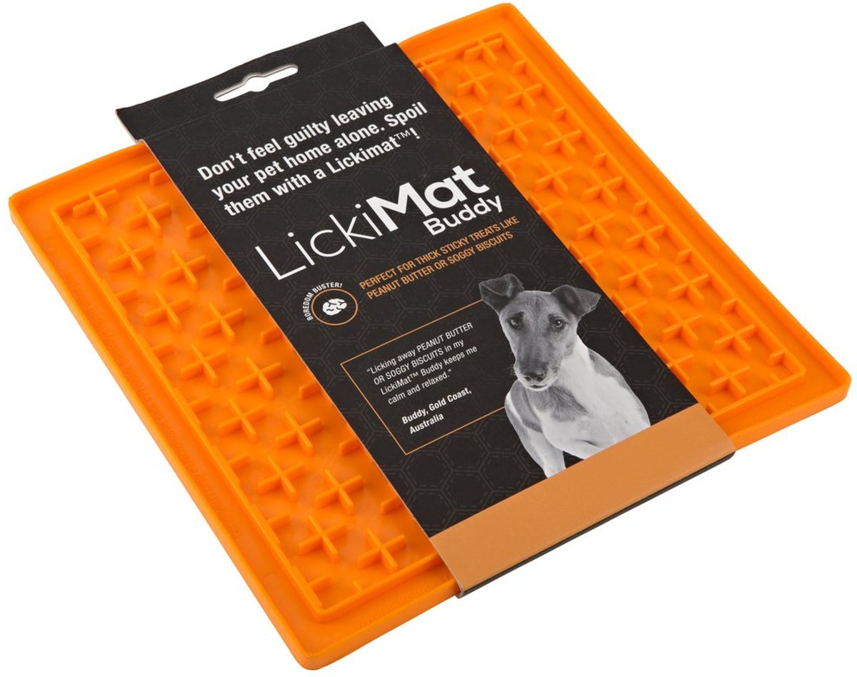 Lickimat Buddy - Voermat - Slow feeder - 20 cm - Oranje