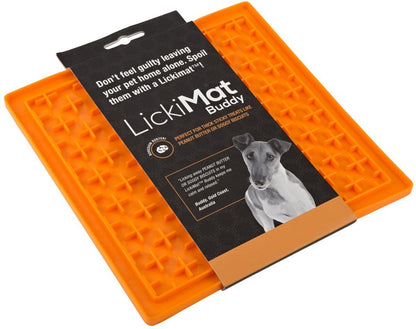 Lickimat Buddy - Voermat - Slow feeder - 20 cm - Oranje