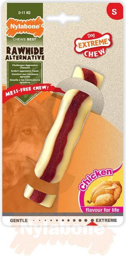 Nylabone Extreme kauwbot - Veilig Alternatief voor Rawhide - Kipsmaak - Small