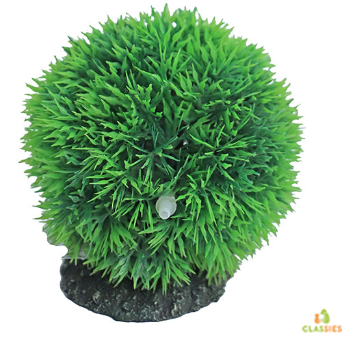 Boon Aqua Deco Bubble Plante Artificielle Mousse Verte Bulbe Entier Avec Fleur - 14 cm